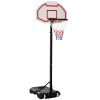 HOMCOM Basketball Hoop Outdoor, Portable Basketball Hoop and Stand with Weighted Base, Portable on Wheels, 1.55-2.1m, for Teens, Juniors, Adults, White