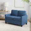 HOMCOM 2 Seater Sofa, Channel Tufted Modern Fabric Couch, Comfy Upholstered Small Sofa Loveseat with Spring Cushion, Back Pillow, for Living Room, Bedroom, Office