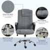 Vinsetto Office Chair, Linen-Feel Fabric Swivel Computer Desk Chair with Adjustable Height and Tilt Function for Home Study Bedroom, Dark Grey