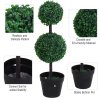 Outsunny Set of 2 Artificial Boxwood Ball Topiary Trees Potted Decorative Plant Indoor D??cor (67cm)