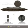 Outsunny 4.6m Large Garden Parasol Double-Sided Sun Umbrella Patio Market Canopy Shade Outdoor Grey - NO BASE