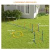 PawHut Dog Agility Training Equipment, Dog Outdoor Games with Weave Poles, Jump Ring, Pause Box, Adjustable Hurdle, Pet Obstacle Course Training Set with Carry Bag, Orange