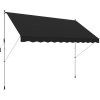 Outsunny Balcony 3 x 1.5m Manual Adjustable Awning, DIY Patio Clamp Awning Canopy, Retractable Shade Shelter Easy to Move for Balcony, Black