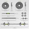 SPORTNOW 20kg Adjustable Weights Dumbbells Set, 2-in-1 Dumbbells and Barbell with Non-Slip Handle, Free Weights Set for Home Gym, Weight Lifting and Strength Training