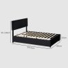 HOMCOM Double Ottoman Bed Frame, 4ft6 Gas Lift Storage Bed with 2-Level Adjustable Velvet Upholstered Headboard, Wheeled Drawer and Wooden Slats, No Mattress, Black