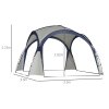 Outsunny 3.5 x 3.5M 6-8 Person Camping Gazebo, Outdoor Event Shelter Dome Tent Garden Sun Shelter Patio Spire Arc Pavilion Camp Sun Shade, Cream and Blue