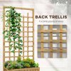 Outsunny Wooden Trellis Planter, Raised Beds for Garden with Wheels and Drainage Holes, Privacy Screen Planter Box to Grow Vegetables, Herbs and Flowers for Garden, Patio, Deck, Natural