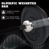 SPORTNOW 7ft 210cm 20kg Barbell Bar with Spring Clips for 5cm Weight Plates, Home Gym Weight Lifting Bar, Up to 200kg