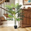 Outsunny Artificial Tree, 150cm Tropical Palm Tree, Fake Plants in Pots, Faux Green Plant for Indoor Outdoor Home Office Living Room Decoration