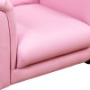 HOMCOM Children's Armchairs Toddler Chair Sofa Single Seater Childrens Armrest w/ Footstool - Pink