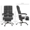 Vinsetto Massage Office Chair, Ergonomic Desk Chair, Comfy Work Study Chair with Heat, Padded Seat, 135° Reclining Back and Footrest for Home Office, Charcoal Grey