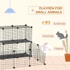 PawHut Pet Playpen w/ Door Customisable Fence for Guinea Pigs Chinchillas Hedgehogs - Black
