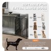 PawHut Dog Crate Furniture, Dog Cage End Table with Large Top, Soft Washable Cushion, Lockable Front Door, Wire Mesh Ventilation, Indoor Pet Crate for Extra Large Sized, 118 x 75 x 82cm - Grey