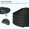 Outsunny 4PCs Parasol Bases, Patio Umbrella Weights for Parasol, Wicker Effect HDPE Water and Sand Filled Garden Umbrella Base with Built-in Handles, Black