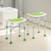 HOMCOM Shower Chair for the Elderly and Disabled, Adjustable Padded Shower Stool with Built-in Handle and Non-slip Suction Foot Pads, Green