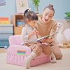 HOMCOM Children's Armchairs Kids Toddler Sofa Chair 2 in 1 Sofa Bed Folding Couch Soft Flannel Sponge Playroom Bedroom Living Room Pink