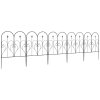 Outsunny Decoration Garden Fence, 32in x 10ft Outdoor Picket Fence Panels, 5PCs Rustproof Metal Wire Landscape Flower Bed Border Edging Animal Barrier, Black