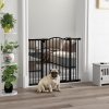 PawHut Pressure Fit Dog Stair Gate No Drilling Safety Gate Auto Close for Doorways, Hallways, 74-100cm Adjustable, 78cm Tall, Black