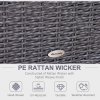 Outsunny 5PCS Deluxe Garden Rattan Furniture Sofa Chair & Stool Table Set  Patio Wicker Weave Furniture Set Aluminium Frame Fully-assembly - Grey