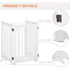 PawHut Freestanding Dog Gate, Foldable Pet Fence, Indoor Barrier, Stair Gate with Support Feet, 155 x 76 cm, White
