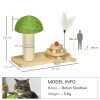 PawHut 26cm Cat Scratching Post, Mushroom-Shaped Cat Post with Toy Balls, Feather, Sisal Scratch Post for Indoor Cats - Natural tone and green