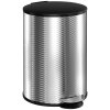HOMCOM 20 Litre Kitchen Bin, Stainless Steel Pedal Bin with Soft-close Lid, Fingerprint Proof Cylindrical Rubbish Bin with Foot Pedal and Removable Inner Bucket, Silver