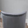 HOMCOM Velvet Accent Chair Occasional Tub Seat Padding Curved Back with Wood Frame Legs Home Furniture Grey