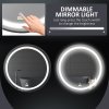 kleankin Round LED Bathroom Mirror, Dimmable Lighted Wall-Mounted Mirror with 3 Temperature Colours, Memory Function, Hardwired, Black