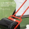 Outsunny Combination Push/Tow Lawn Roller Filled with 38L Sand (62kg) or Water, Great for the Garden 32 x 50cm Roller, Red
