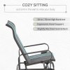 Outsunny Outdoor Gliding Rocking Chair with Sturdy Metal Frame Garden Comfortable Swing Chair for Patio, Garden and Poolside, Grey