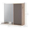 HOMCOM Bathroom Mirror Cabinet, Wall-Mounted Bathroom Cabinet with Mirror and Adjustable Inner Shelf,  57L x 14.2W x49.2H cm