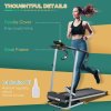HOMCOM Electric Treadmill Walking Pad, 1-10km/h Folding Running Machine, Gym Fitness Exercise with LCD Monitor, Grey