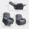 HOMCOM Power Lift Recliner Chair for Elderly, Patchwork Design Oversized Electric Riser and Recliner Armchair for Living Room with Remote Control, USB Port and 2 Side Pockets, Dark Grey