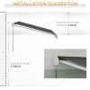 Outsunny 3 x 2.5m Electric or Manual Retractable Awning, Half Cassette, with Remote Controller, Manual Crank Handle and Aluminium Frame, Sun Canopies for Patio Deck Door Window, Grey