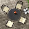 Outsunny Set of 4 Outdoor Seat Cushions with Ties, Water Repellent Seat Pads for Dining Chair, Swing, Sofa, 48 x 48 x 10 cm