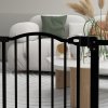 PawHut Pressure Fit Dog Stair Gate No Drilling Safety Gate Auto Close for Doorways, Hallways, 74-87cm Adjustable, 78cm Tall, Black