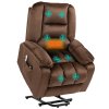 HOMCOM Velvet Riser and Recliner Chair for the Elderly, Quick Assembly, Fabric Overstuffed Lift Chair with Vibration Massage and Heat, Remote Control, Side Pockets, Dark Brown