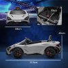 AIYAPLAY McLaren 765LT Licensed Electric Car for Kids with Butterfly Doors, 12V Kids' Electric Ride on with Remote Control, Transport Wheels, LED Lights, MP3 Music, Horn, for 3-6 Years, Grey