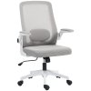 HOMCOM Executive Office Chair, Ergonomic Mesh High Back Desk Chair with Flip-up Armrest, Adjustable Lumbar Support, Grey