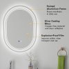 kleankin Bathroom Mirror with LED Lights, 70 x 50cm Dimmable Makeup Mirror with 3 Colour Light, Anti-fog, Memory Function, Touch Switch, Vertical or Horizontal Mounted