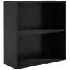 HOMCOM 2 Tier Low Bookcase with Adjustable Shelf, Bookshelf, Display Storage Shelf with 2 Compartments for Home Office, Living Room, Study