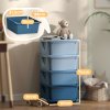 HOMCOM Kids Storage Units with 4 Drawers 4 Tier Chest Vertical Dresser Tower Toy Organiser for Nursery Playroom Kindergarten Blue