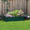 Outsunny 216L Rectangle Raised Garden Bed Box with Weatherized Steel Frame for Vegetables, Flowers and Herbs, 120 x 60 x 30.5cm, Green