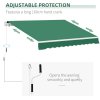 Outsunny 4 x 3(m) Garden Patio Manual Awning Canopy Aluminium Sun Shade Shelter Retractable for Backyard