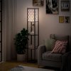 HOMCOM Modern Shelf Floor Lamp Light with Three Open Shelves Large Storage Display, for Living Room, 160cm, Bulb not Included, Black