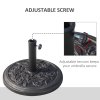 Outsunny 9kg Garden Parasol Base, Round Resin Cast Iron Effect Sun Umbrella Base, Outdoor Umbrella Stand for 38mm or 48mm Outdoor Umbrella Poles, Bronze Tone