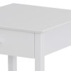 HOMCOM White Bedside Table, Wooden Side Table, Nightstand, Bedside Cabinet with Drawer and Storage Shelf for Bedroom and Living Room