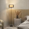 HOMCOM Floor Lamp for Living Room, Modern Standing Lamp with Double Layer Shade & Foot Switch, Minimalist Tall Pole Lampshade for Bedroom, Office, Black