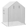 Outsunny Walk-in Greenhouse Cover Replacement with Roll-up Door and Mesh Windows, Reinforced PE Hot House Cover, COVER ONLY, 140 x 143 x 190cm, White
