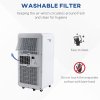 HOMCOM 10000 BTU Air Conditioning Unit, 3-in-1 Portable Air Conditioner, Dehumidifier, Cooling Fan with Remote Control, LED Display, 2 Speeds, 24H Timer, Window Venting Kit, 30m²